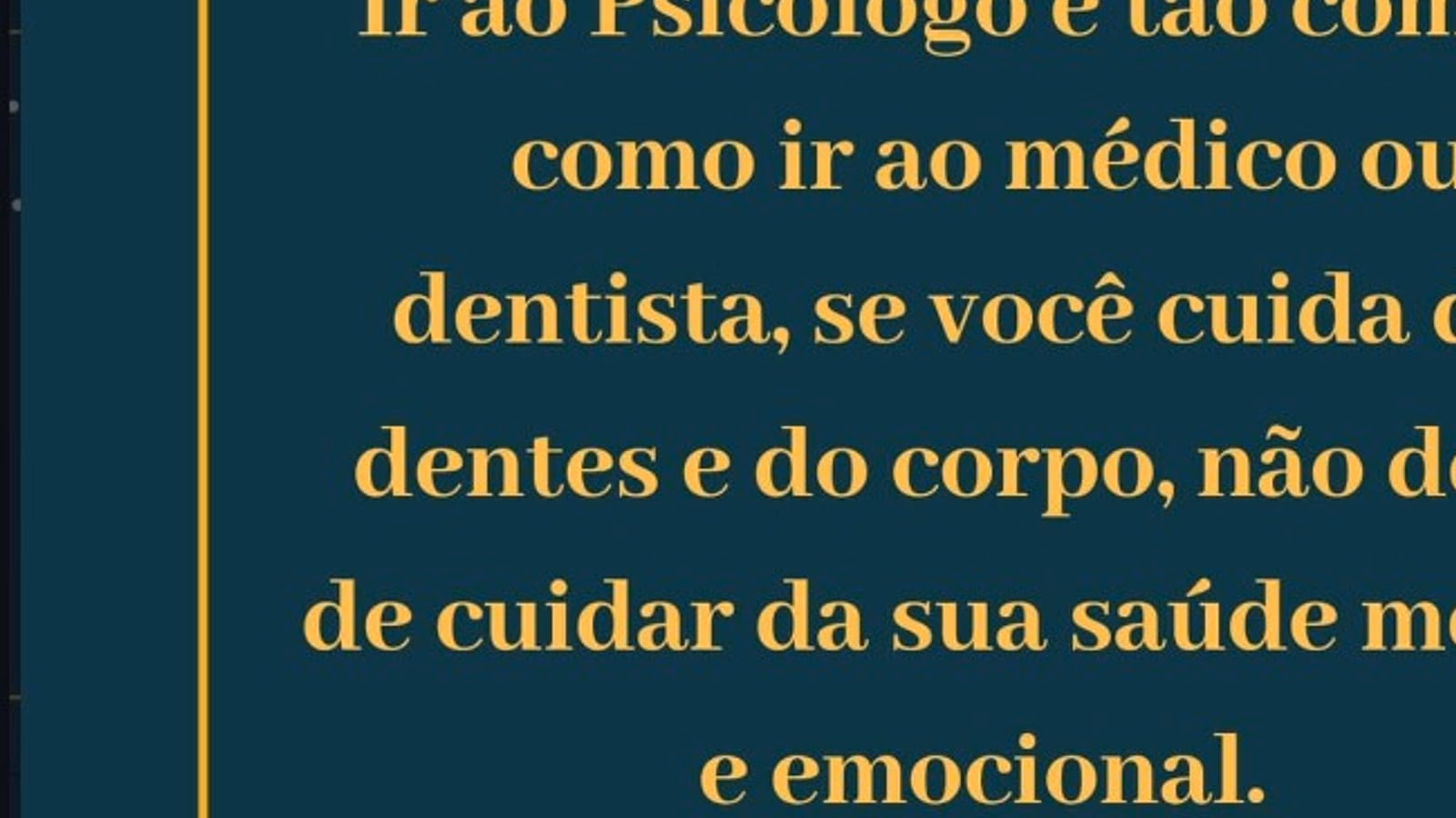 Card editorial verde-petróleo: ir ao psicólogo é tão comum como ir ao médico